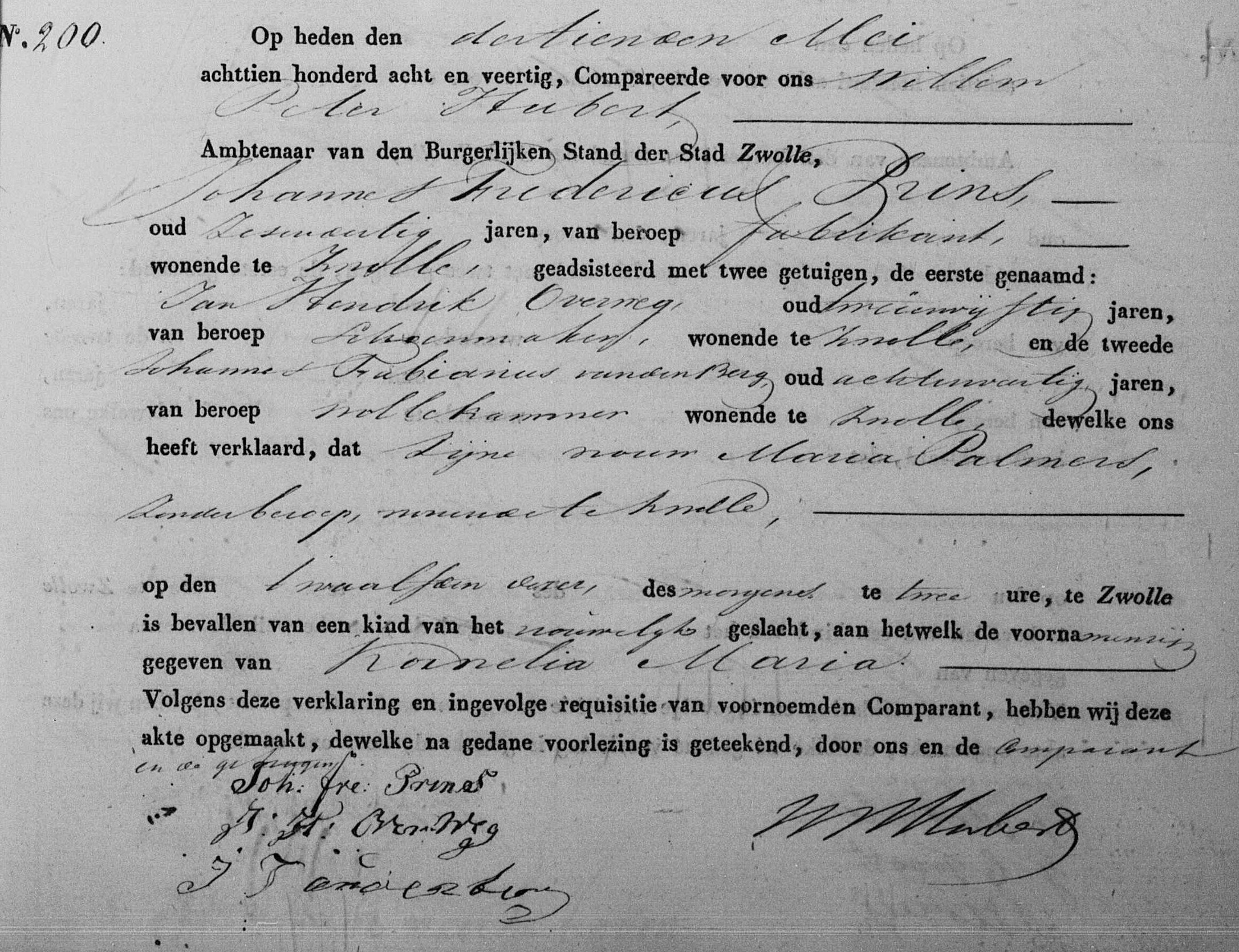  - geboorteakte Zwolle 12-05-1848 - Kornelia Maria Prins